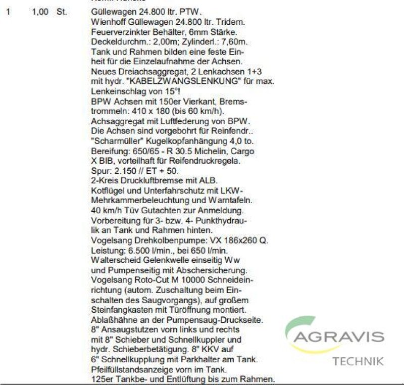 Sonstiges типа Wienhoff 24.800 PTW TRIDEM PROFI LINE, Gebrauchtmaschine в Melle-Wellingholzhausen (Фотография 10)
