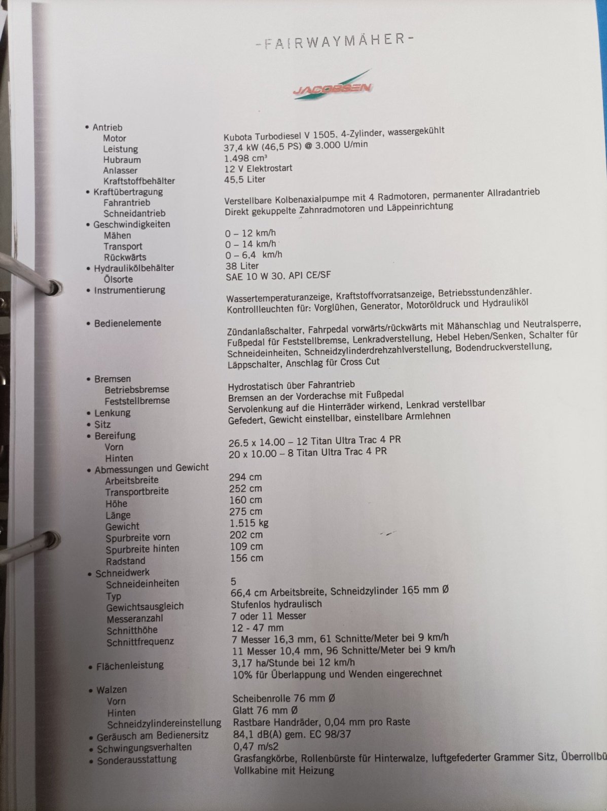 Spindelmäher a típus Jacobsen Fairway 305, Gebrauchtmaschine ekkor: Riedering (Kép 10)