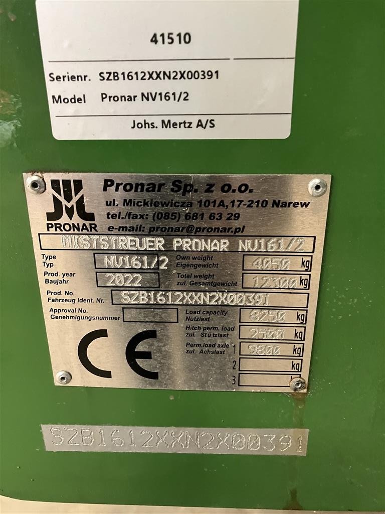 Stalldungstreuer des Typs PRONAR NV161/2, Gebrauchtmaschine in Maribo (Bild 6)