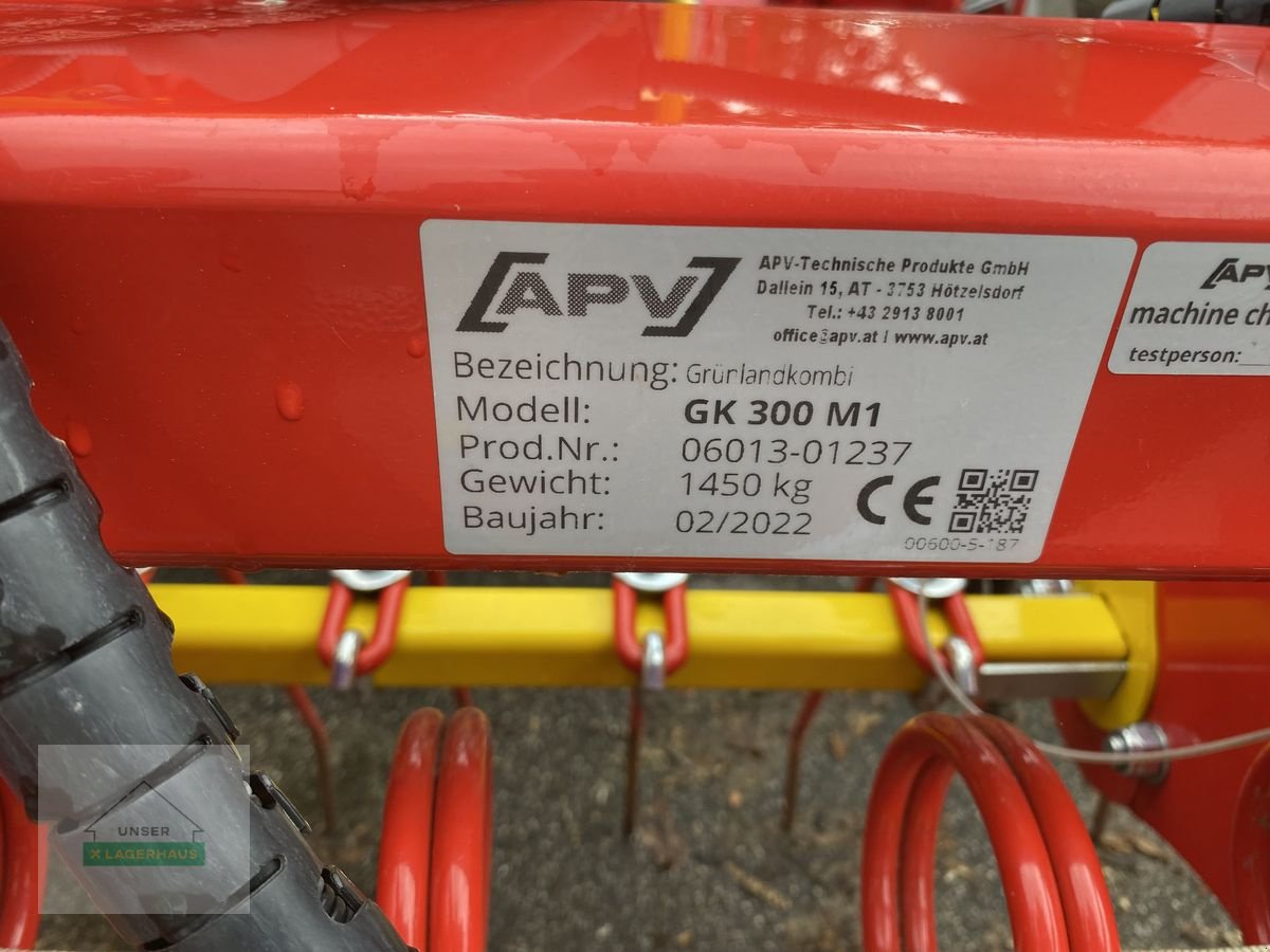 Striegel mit Nachsaateinrichtung des Typs APV Grünlandkombi GK 300 M1 Full Edition + PS, Vorführmaschine in Wartberg (Bild 2)