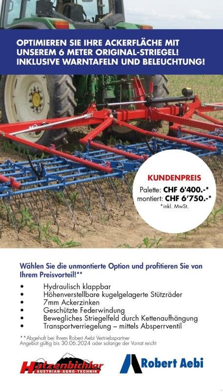 Striegel typu Hatzenbichler Original-Striegel 6m, Neumaschine w Kleinandelfingen (Zdjęcie 1)