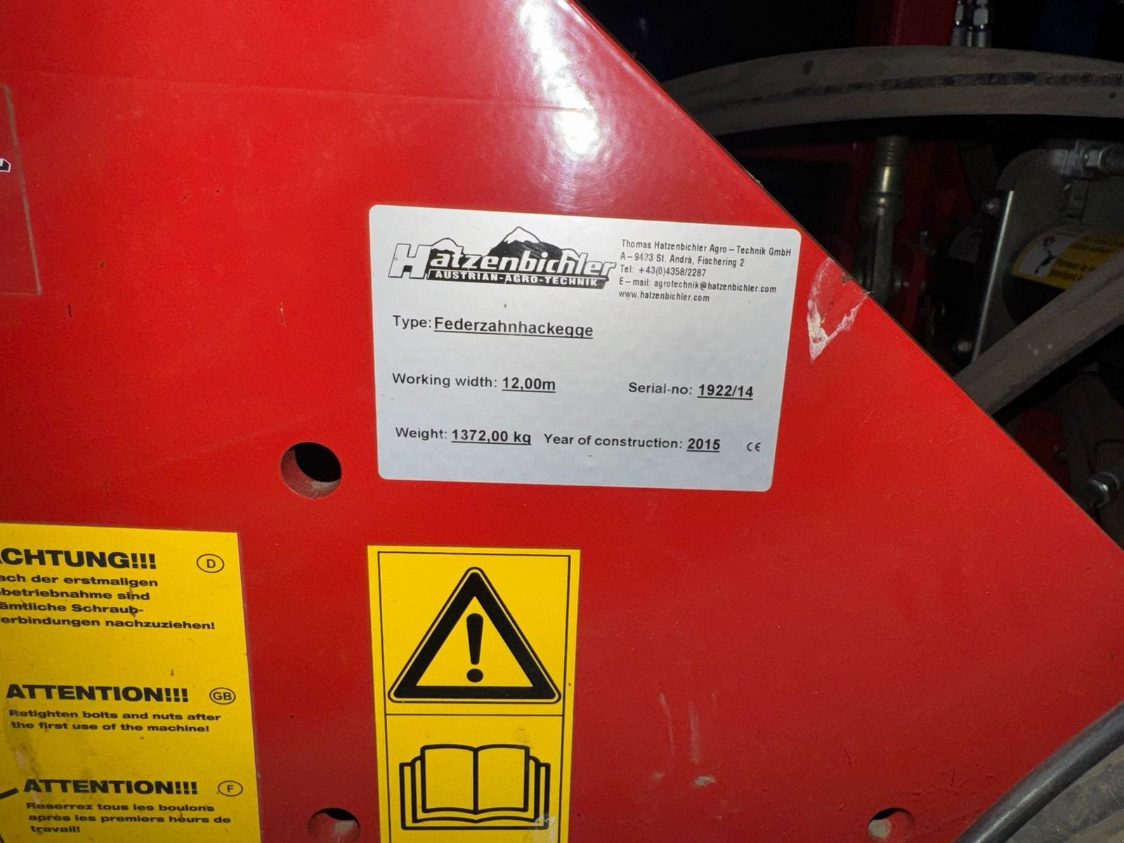 Striegel типа Hatzenbichler Striegel 12m - Hydraulische Zinkenfeldverstellun, Gebrauchtmaschine в Mistelbach (Фотография 8)