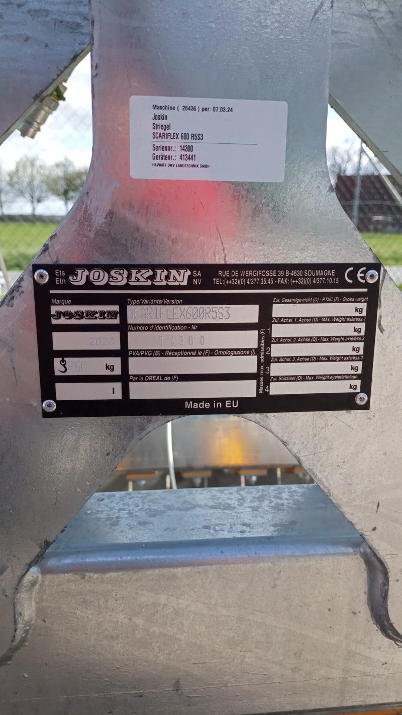 Striegel des Typs Joskin SCARIFLEX 600 R5S3, Neumaschine in Plau am See / OT Klebe (Bild 5)