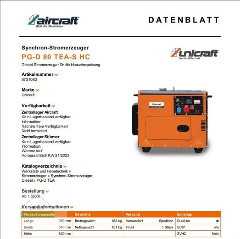 Stromaggregat des Typs Sonstige PG-D 80TEA, Neumaschine in Engerwitzdorf (Bild 8)