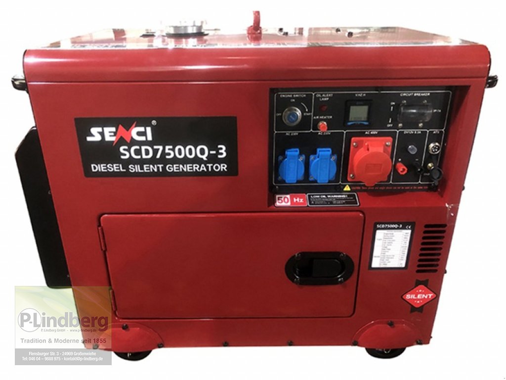 Stromerzeuger des Typs Senci SCD7500Q-3 Elektrostart Stromerzeuger Notstrom ATS Generator Ölalarm Leise, Neumaschine in Großenwiehe (Bild 5)