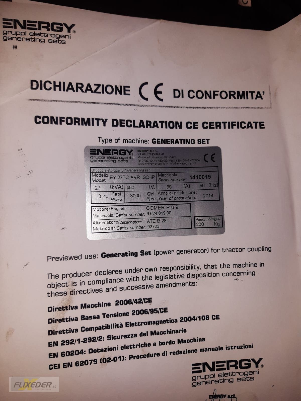 Stromgenerator of the type Green Energy EY27TC-AVR Zapfwellengenerator-Haus und Feld, Gebrauchtmaschine in Pattigham (Picture 3)