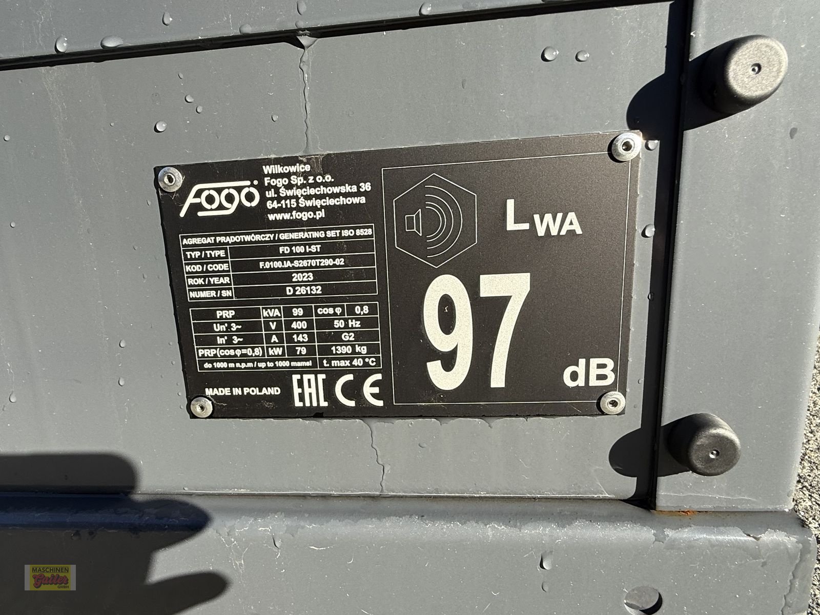 Stromgenerator of the type Iveco FOGO FD 100 I-ST mit Steckdosenpaket, Neumaschine in Kötschach (Picture 10)