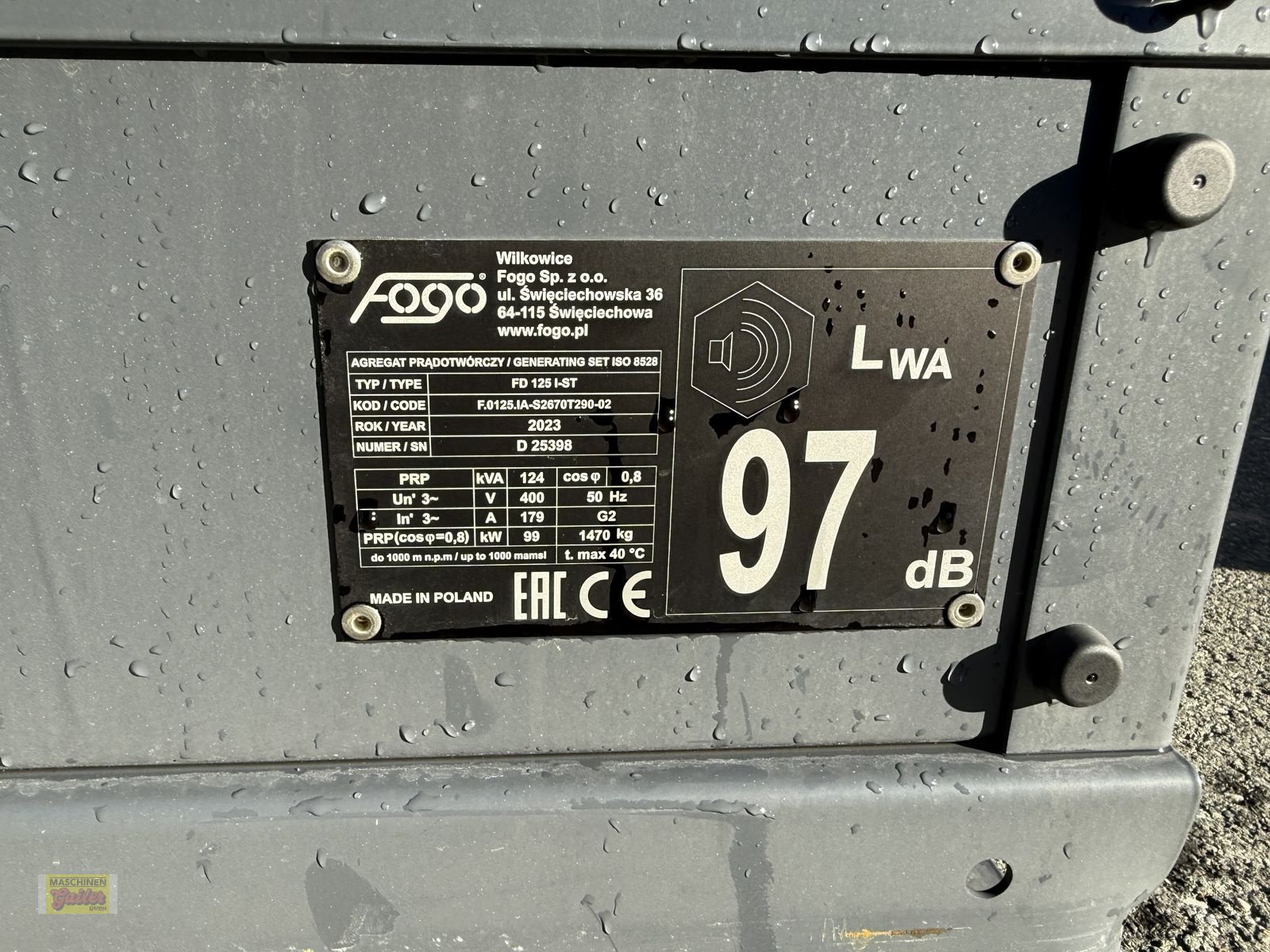 Stromgenerator of the type Iveco FOGO FD 125 I-ST mit Steckdosenpaket, Neumaschine in Kötschach (Picture 9)