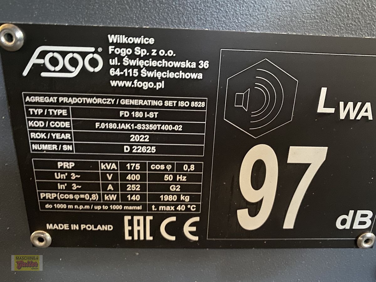 Stromgenerator des Typs Iveco FOGO FD 175 I-ST, Neumaschine in Kötschach (Bild 3)