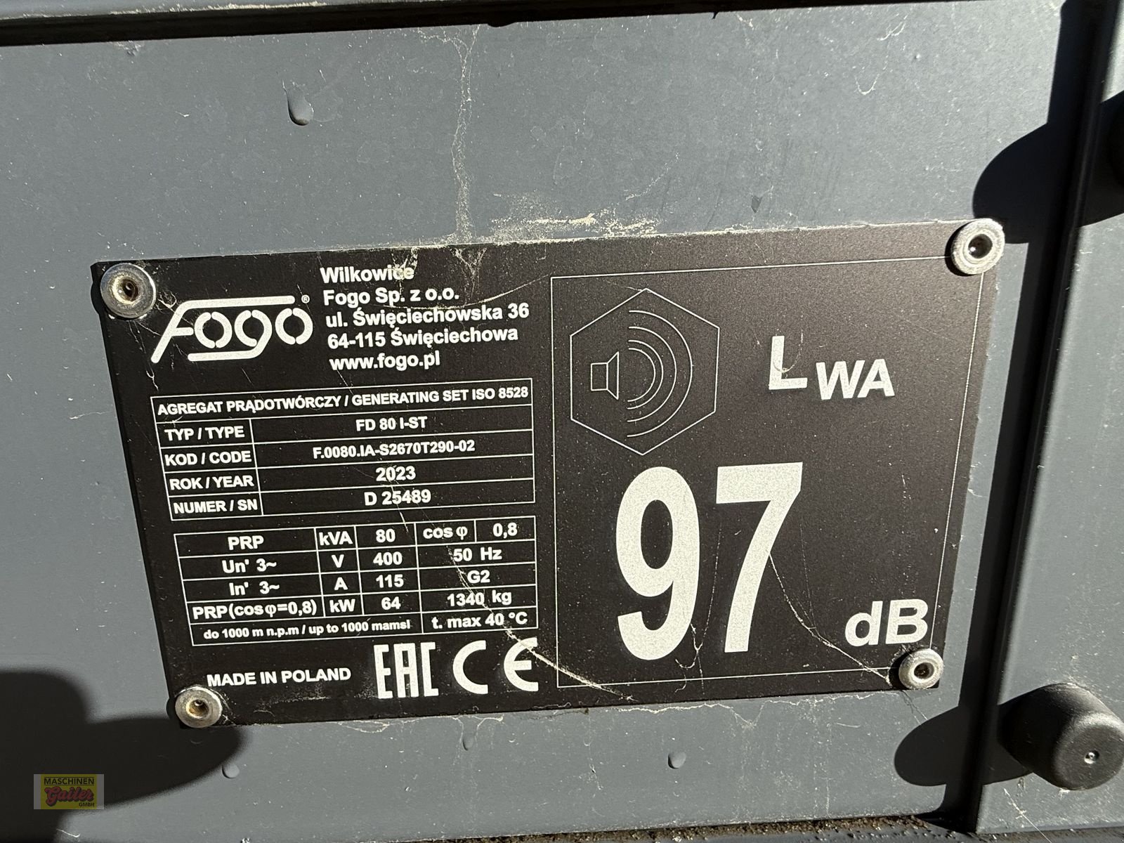 Stromgenerator of the type Iveco FOGO FD 80 I-ST mit Steckdosenpaket, Neumaschine in Kötschach (Picture 10)