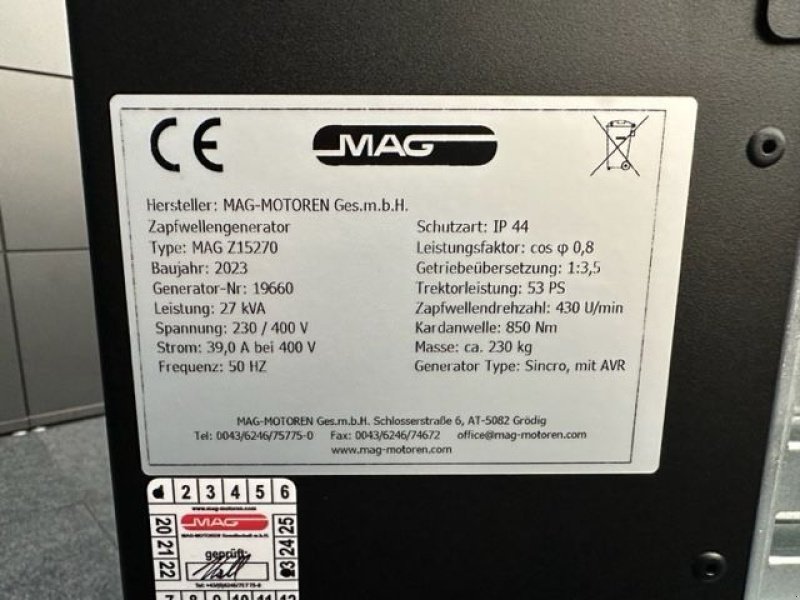 Stromgenerator typu MAG Zapfwellen Notstromaggregat 27kVA, Neumaschine v Tamsweg (Obrázek 13)
