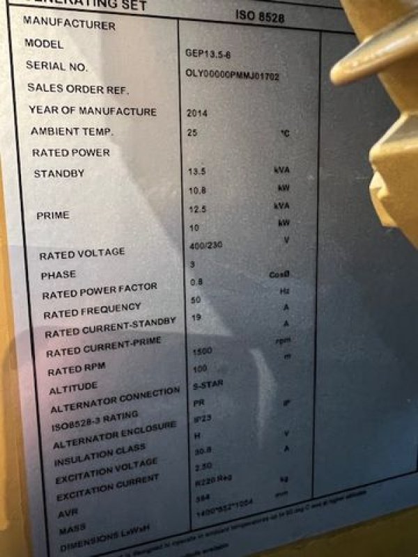 Stromgenerator typu Perkins Perkins GEP13.5-6, Gebrauchtmaschine v NATTERNBACH (Obrázek 18)
