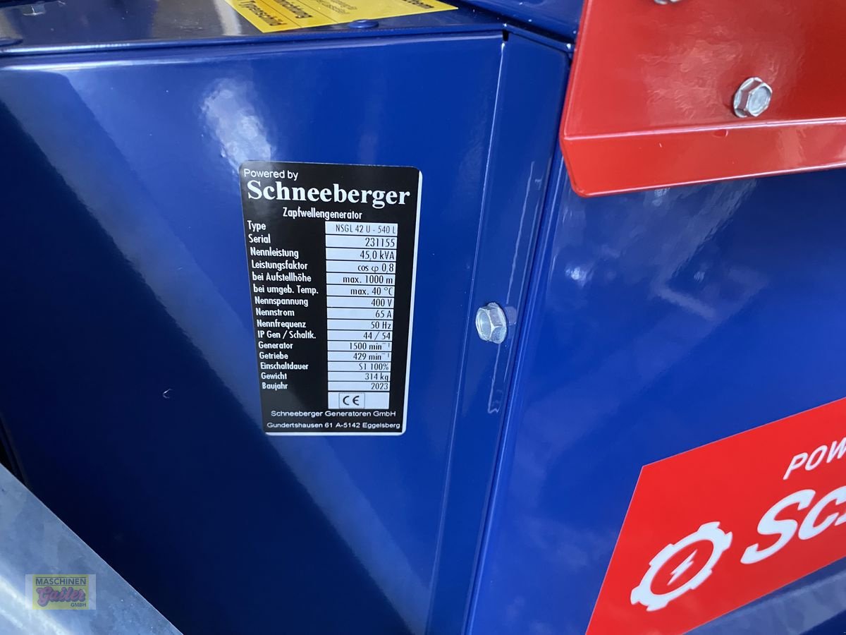 Stromgenerator of the type Schneeberger NSGL 42-U mit AVR für 540er Zapfwelle mit 45 kVA, Neumaschine in Kötschach (Picture 5)