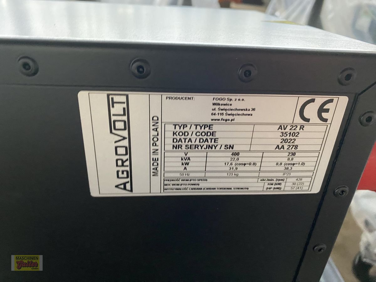 Stromgenerator of the type Sonstige AGROVOLT 27 AVR, Neumaschine in Kötschach (Picture 3)