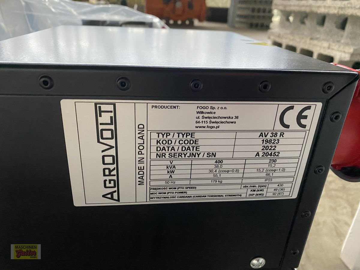 Stromgenerator typu Sonstige AGROVOLT 38 AVR, Neumaschine v Kötschach (Obrázek 9)