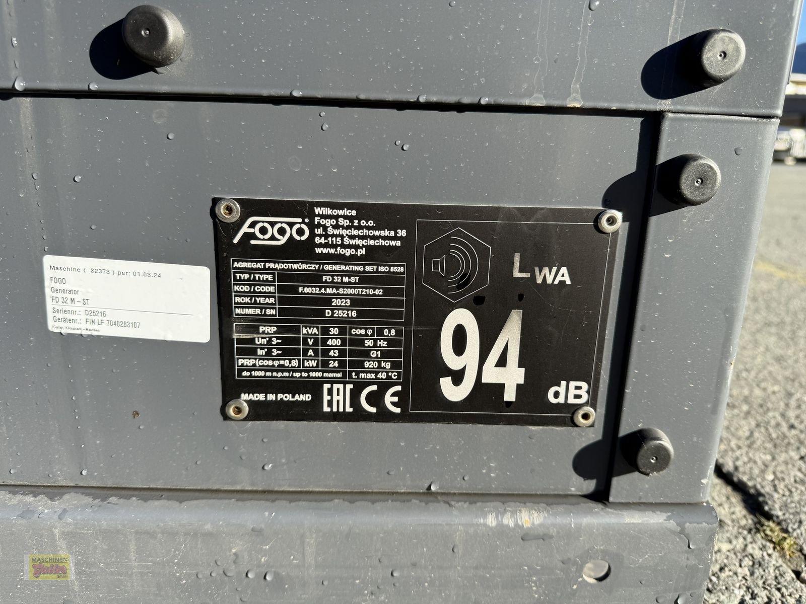Stromgenerator of the type Sonstige FD 32 M-ST mit Mitsubishi Motor und Steckdosen, Neumaschine in Kötschach (Picture 10)