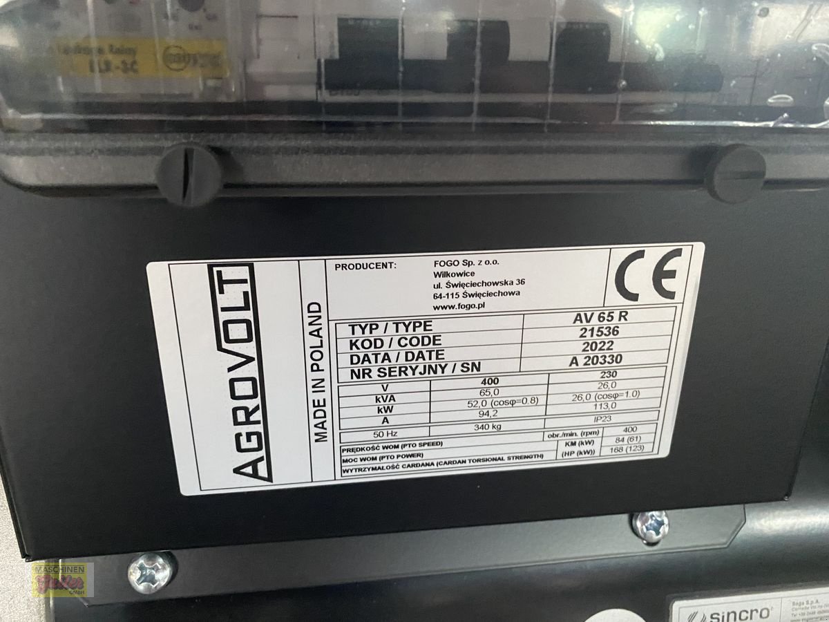 Stromgenerator of the type Sonstige FOGO AGROVOLT 65, Neumaschine in Kötschach (Picture 7)