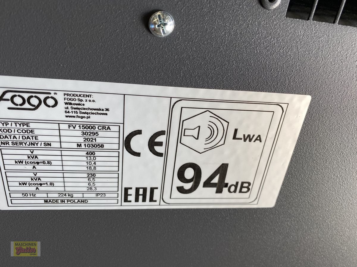 Stromgenerator of the type Sonstige FOGO Briggs &Straton  15kVA schallgedämmt, Gebrauchtmaschine in Kötschach (Picture 6)
