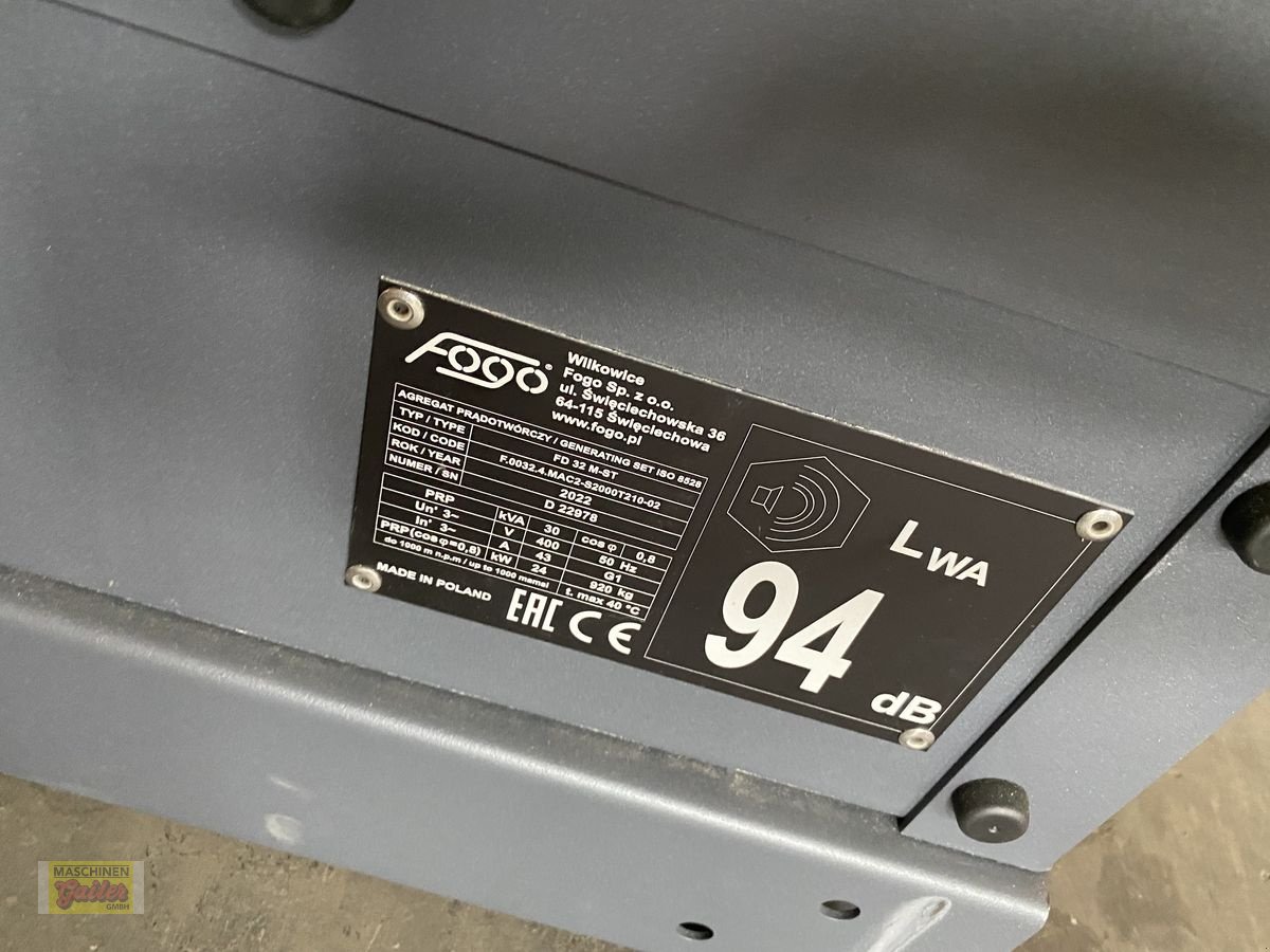 Stromgenerator of the type Sonstige FOGO FD 32/M ST, Neumaschine in Kötschach (Picture 5)