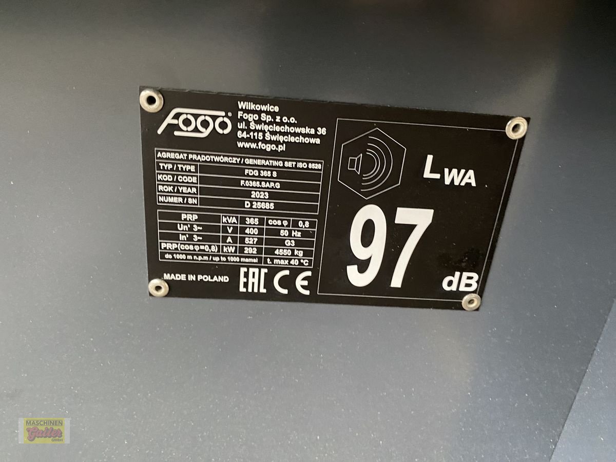 Stromgenerator of the type Sonstige FOGO FDG 365 S kVA, Neumaschine in Kötschach (Picture 11)
