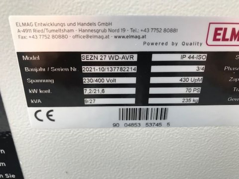 Stromgenerator of the type Sonstige Stromerzeuger SEZN27WD 27,0kVA, Neumaschine in Tamsweg (Picture 7)