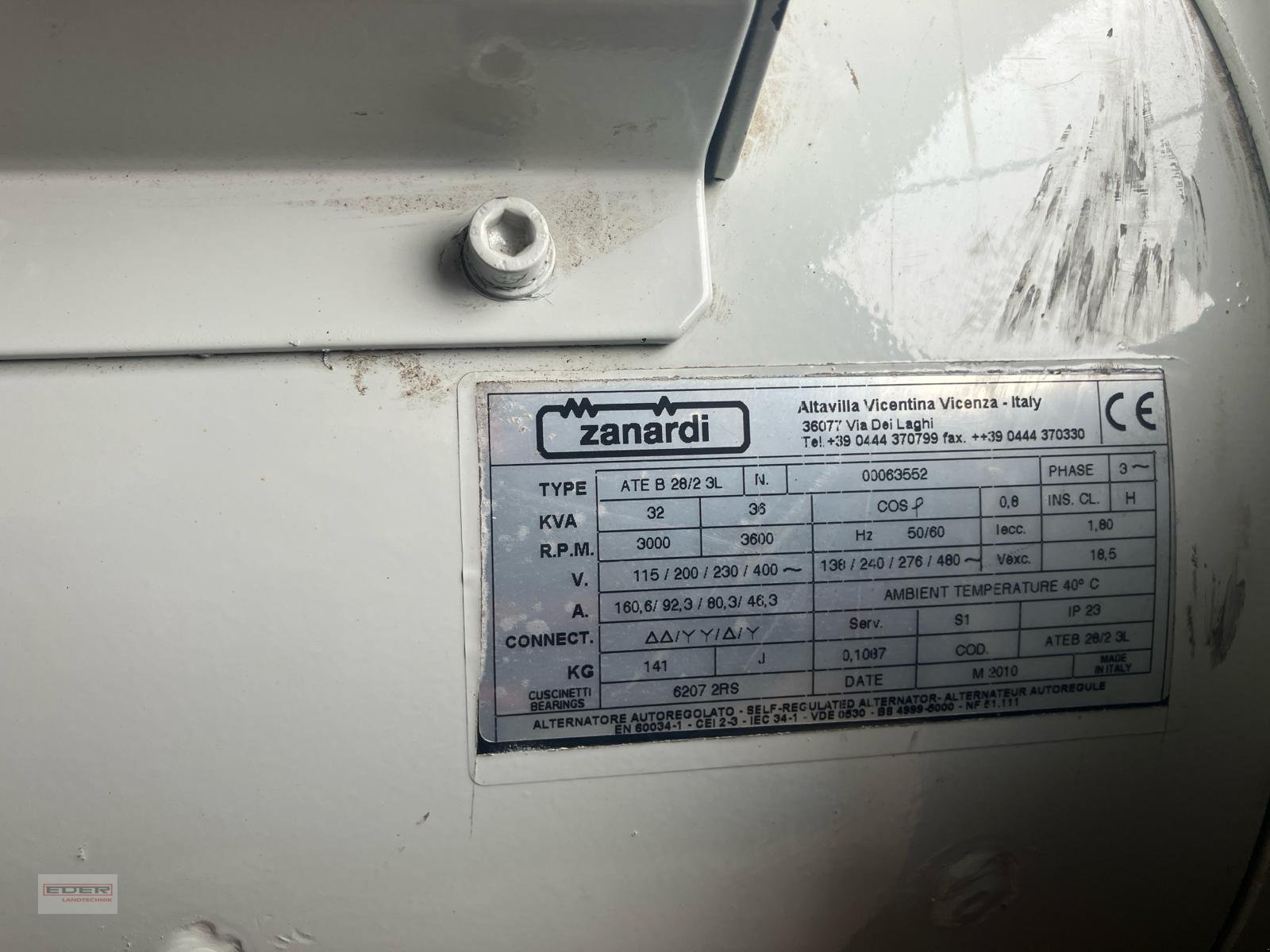 Stromgenerator typu ZORDAN AC 31,5 E, Gebrauchtmaschine v Pähl (Obrázek 8)