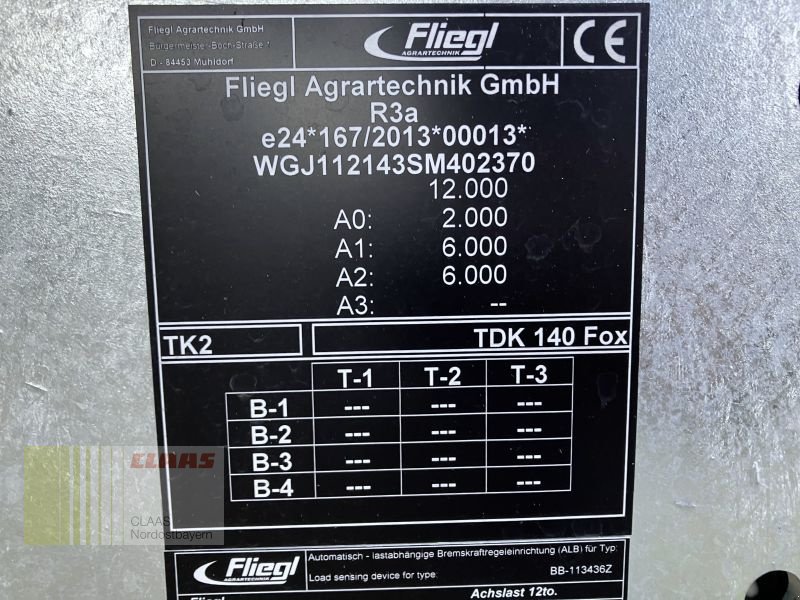 Tandemkipper des Typs Fliegl TDK 140 REDUZIERT!, Neumaschine in Hof (Bild 16)