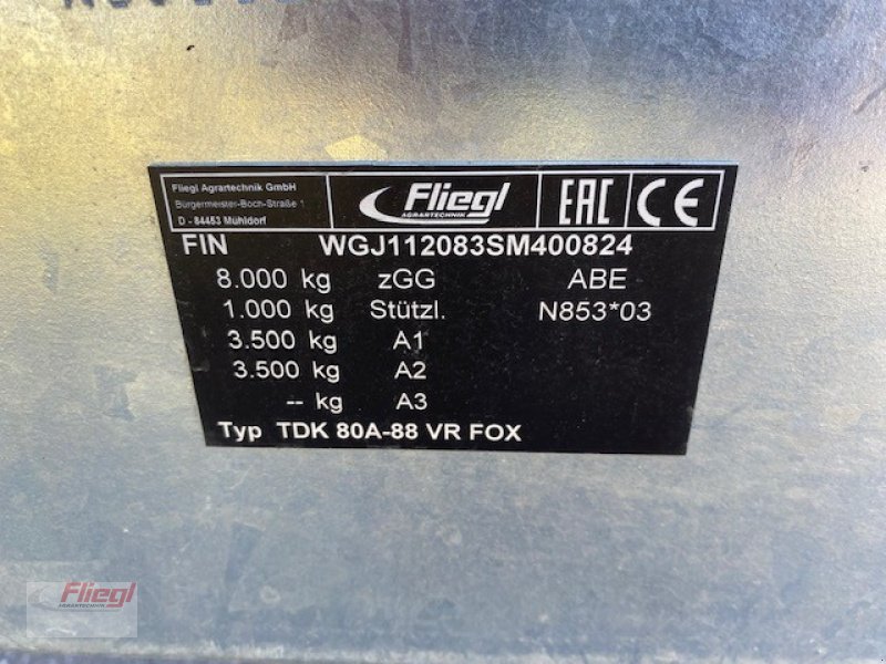 Tandemkipper типа Fliegl TDK 80 VR Fox, Gebrauchtmaschine в Mühldorf (Фотография 8)