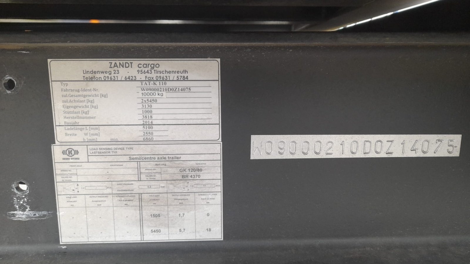 Tandemkipper typu ZANDT Cargo TAT - K 110, Gebrauchtmaschine w Mähring (Zdjęcie 10)