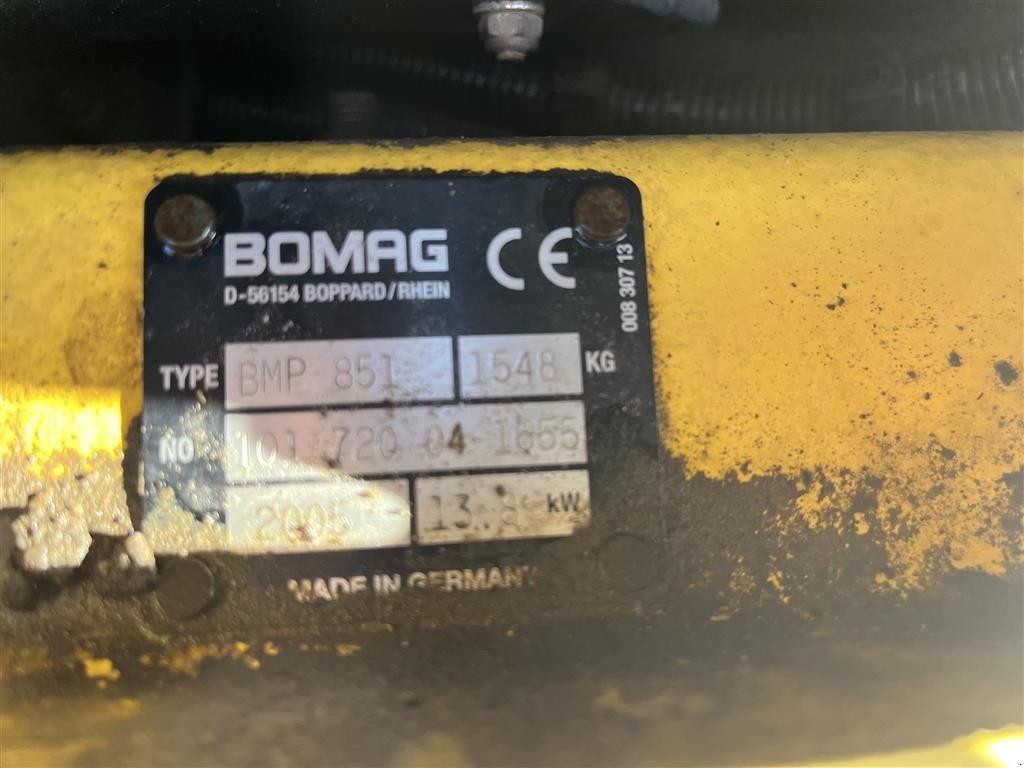 Tandemvibrationswalze des Typs Bomag BMP851 råjordskompaktor, Gebrauchtmaschine in Rønnede (Bild 13)