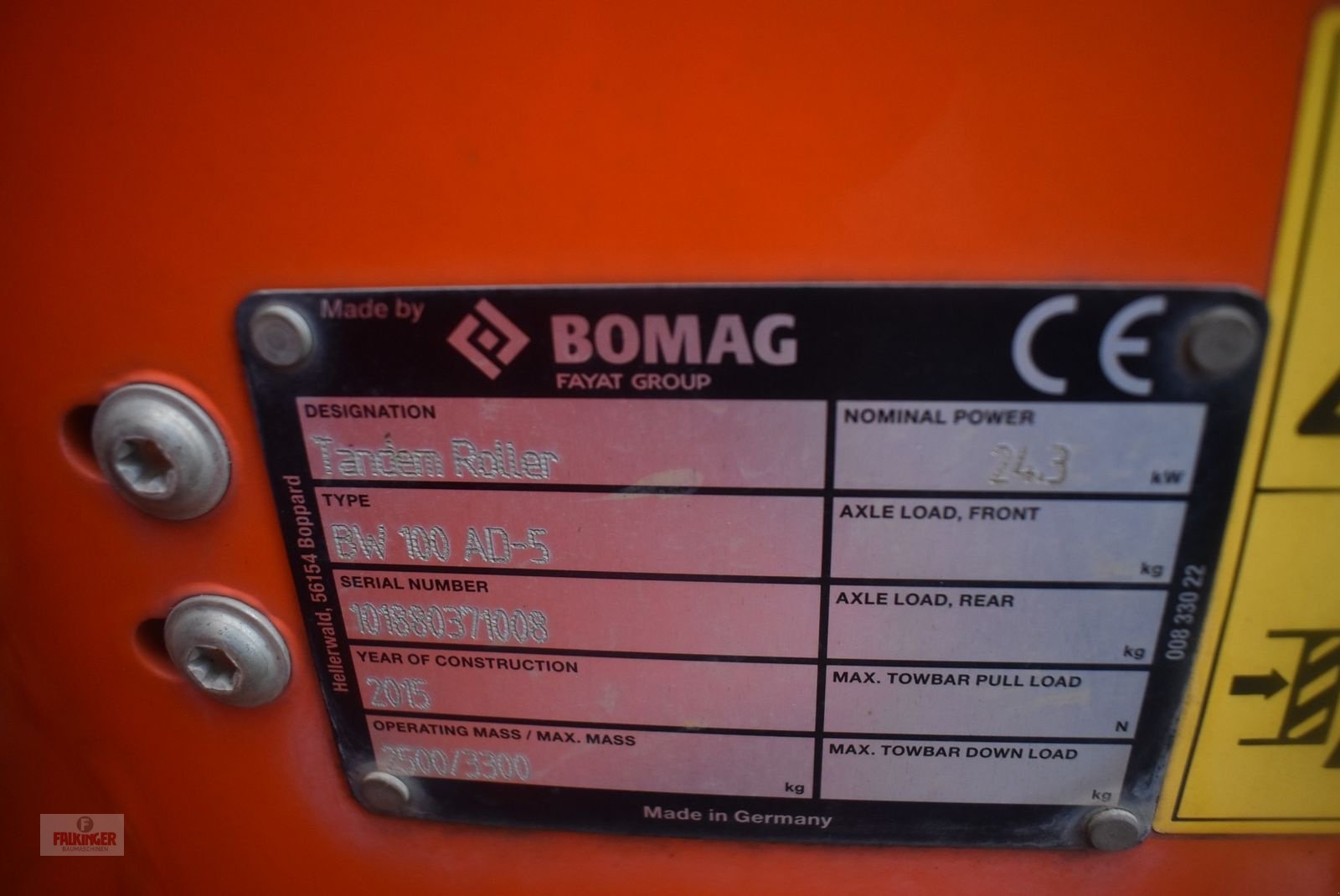 Tandemvibrationswalze typu Bomag BW100 AD-5, Gebrauchtmaschine v Putzleinsdorf (Obrázek 10)