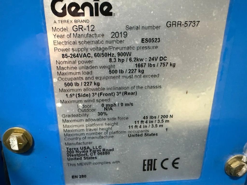 Teleskoparbeitsbühne tip Genie gr 12, Gebrauchtmaschine in Staphorst (Poză 4)