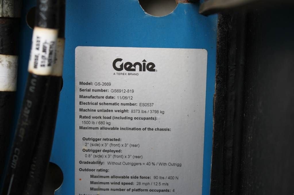 Teleskoparbeitsbühne tip Genie GS 2669, Gebrauchtmaschine in Rucphen (Poză 7)