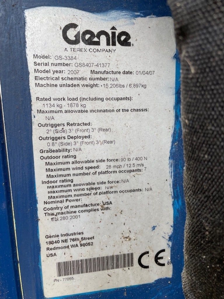 Teleskoparbeitsbühne tipa Genie GS 3384 RT, Gebrauchtmaschine u WIJCHEN (Slika 3)