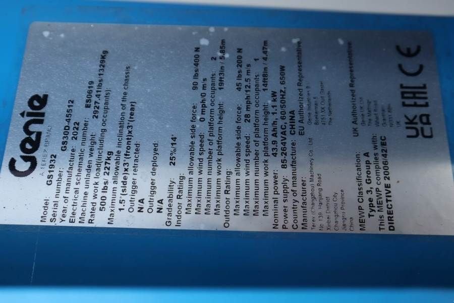 Teleskoparbeitsbühne typu Genie GS1932 E-Drive New And Available Directly From Sto, Gebrauchtmaschine v Groenlo (Obrázek 8)