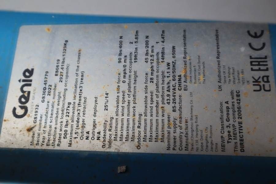 Teleskoparbeitsbühne του τύπου Genie GS1932 E-Drive Several In Stock, 8m Working Height, Gebrauchtmaschine σε Groenlo (Φωτογραφία 7)