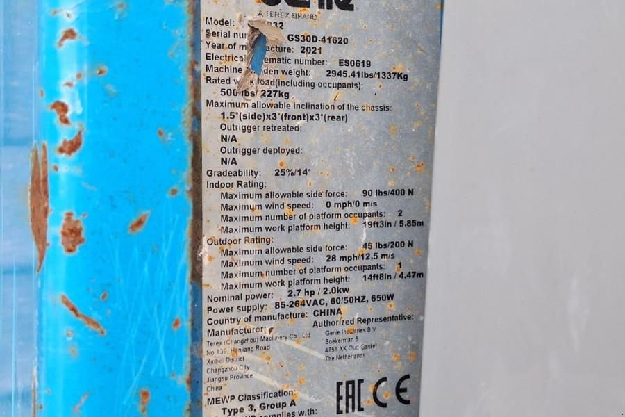 Teleskoparbeitsbühne типа Genie GS1932 E-Drive Several In Stock, 8m Working Height, Gebrauchtmaschine в Groenlo (Фотография 8)