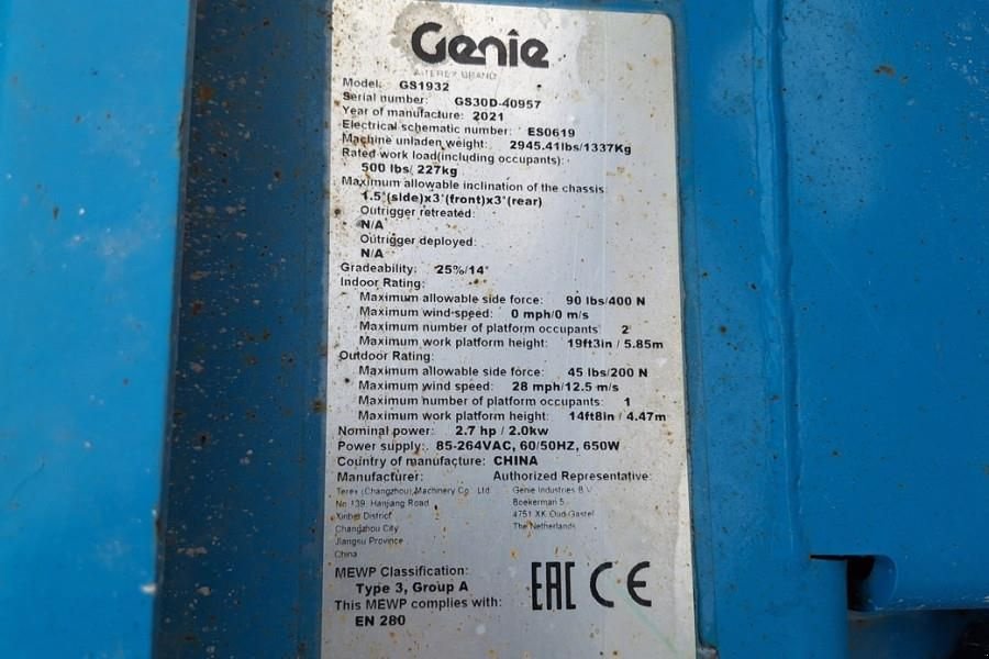 Teleskoparbeitsbühne του τύπου Genie GS1932 E-Drive Several In Stock, 8m Working Height, Gebrauchtmaschine σε Groenlo (Φωτογραφία 7)
