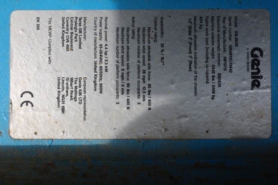 Teleskoparbeitsbühne typu Genie GS2646 Electric, Working Height 9.80m, Capacity 45, Gebrauchtmaschine v Groenlo (Obrázek 7)