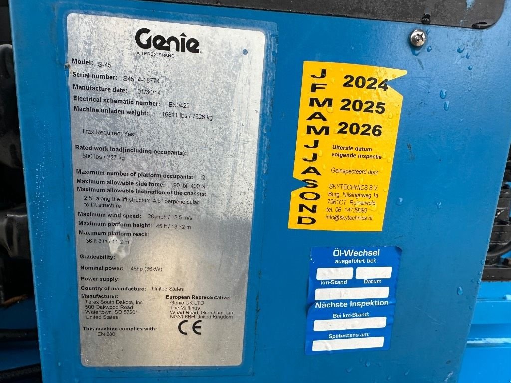 Teleskoparbeitsbühne tip Genie S 45 Trax SOLD, Gebrauchtmaschine in WIJCHEN (Poză 5)