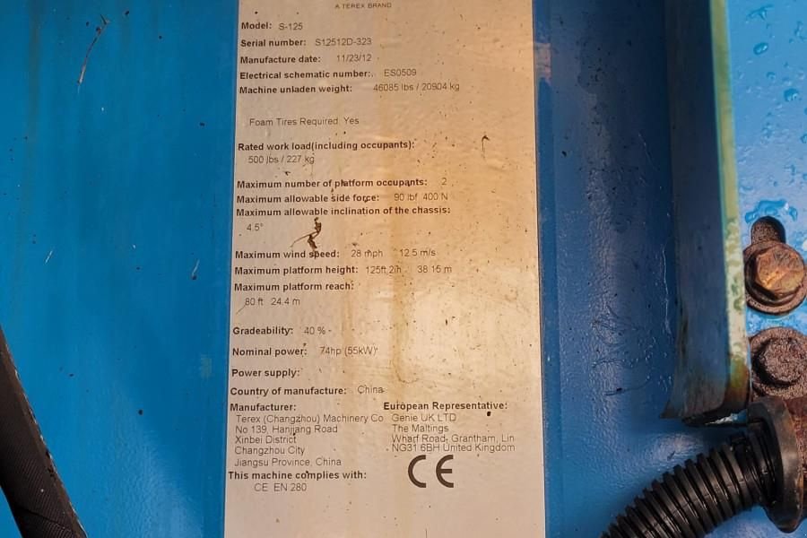 Teleskoparbeitsbühne типа Genie S125 As-Is, Diesel, 4x4x4 Drive, 40.1m Working Hei, Gebrauchtmaschine в Groenlo (Фотография 7)