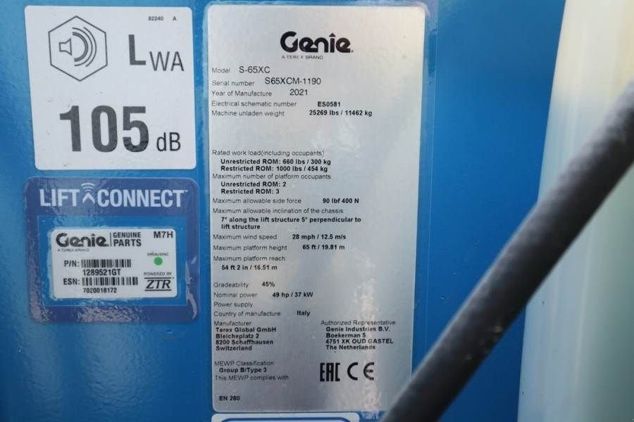 Teleskoparbeitsbühne tip Genie S65XC Guarantee! Diesel, 4x4 Drive, 21.8m Working, Gebrauchtmaschine in Groenlo (Poză 7)