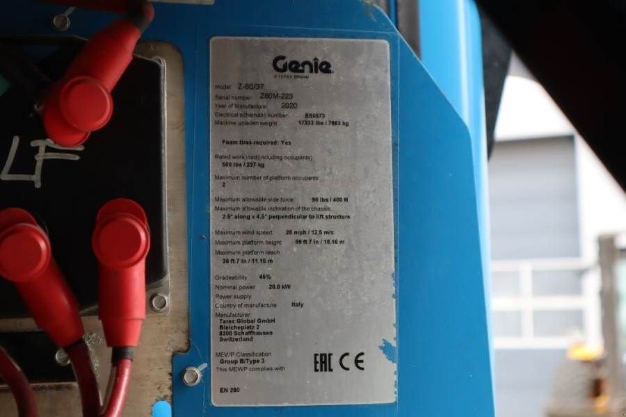 Teleskoparbeitsbühne tipa Genie Z60/37FE Guarantee! Hybrid, 4x4 Drive, 20m Working, Gebrauchtmaschine u Groenlo (Slika 8)