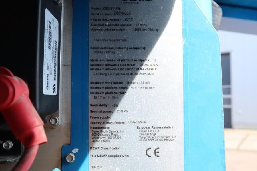 Teleskoparbeitsbühne del tipo Genie Z60/37FE Valid Inspection, *Guarantee! Hybrid, 4x4, Gebrauchtmaschine In Groenlo (Immagine 7)