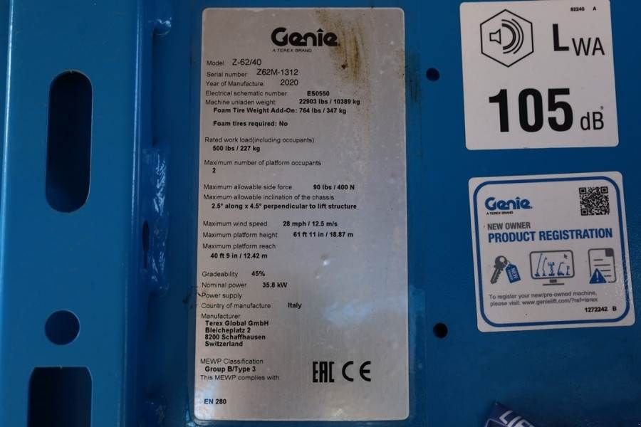 Teleskoparbeitsbühne типа Genie Z62/40 Diesel, 4x4 Drive, 20.9 m Working Height, 1, Gebrauchtmaschine в Groenlo (Фотография 7)