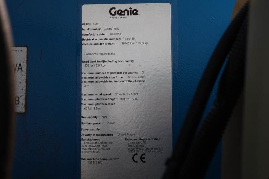 Teleskoparbeitsbühne του τύπου Genie Z80/60 Diesel, 4x4x4 Drive, 26m Working Height, 18, Gebrauchtmaschine σε Groenlo (Φωτογραφία 7)