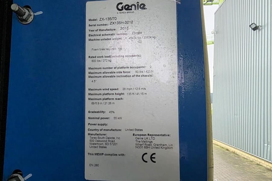 Teleskoparbeitsbühne tipa Genie ZX135/70 Diesel, 4x4x4 Drive, 43m Lifting Height,, Gebrauchtmaschine u Groenlo (Slika 7)