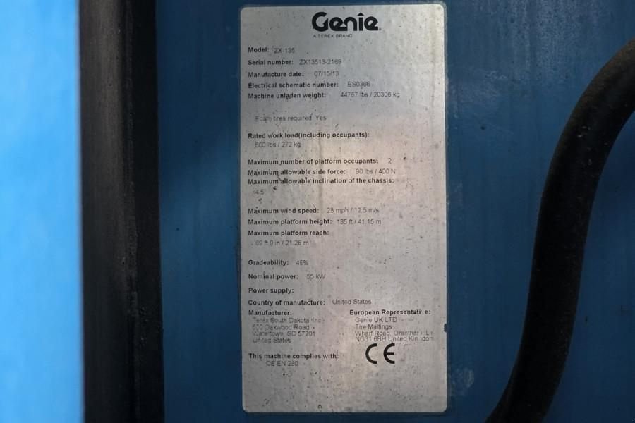 Teleskoparbeitsbühne des Typs Genie ZX135/70 Diesel, 4x4x4 Drive, 43m Lifting Height,, Gebrauchtmaschine in Groenlo (Bild 7)