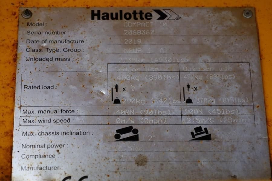 Teleskoparbeitsbühne типа Haulotte Compact 10 Electric, 10.2m Working Height, 450kg C, Gebrauchtmaschine в Groenlo (Фотография 7)