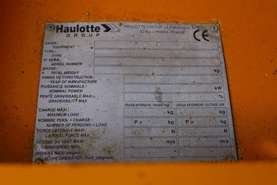 Teleskoparbeitsbühne of the type Haulotte Compact 10 Electric, 10m Working Height, 450kg Cap, Gebrauchtmaschine in Groenlo (Picture 7)